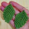 Crochet Green Leaf Earrings Pattern