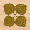 Crochet Beige Leaf Coaster Pattern