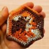 Crochet Hexagon Brown Motif Pattern