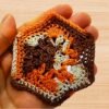 Crochet Hexagon Brown Motif Pattern