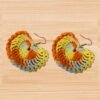 Crochet Orange Heart Earrings Pattern