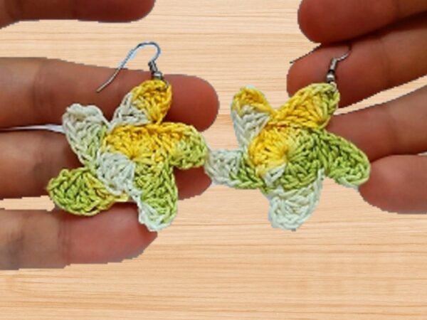 crochet flower earrings pattern