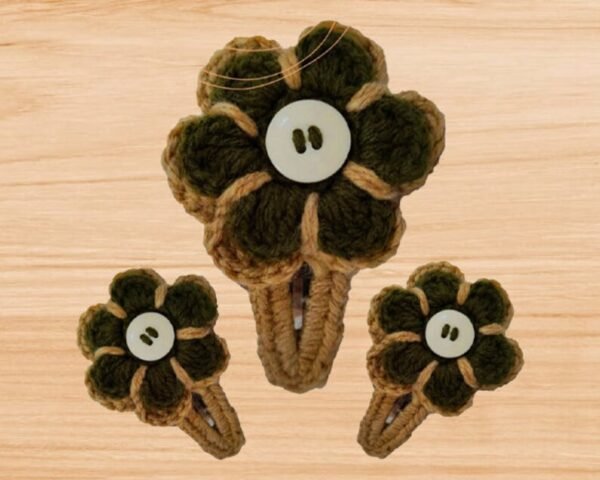 Crochet Flower Hair Clip Pattern