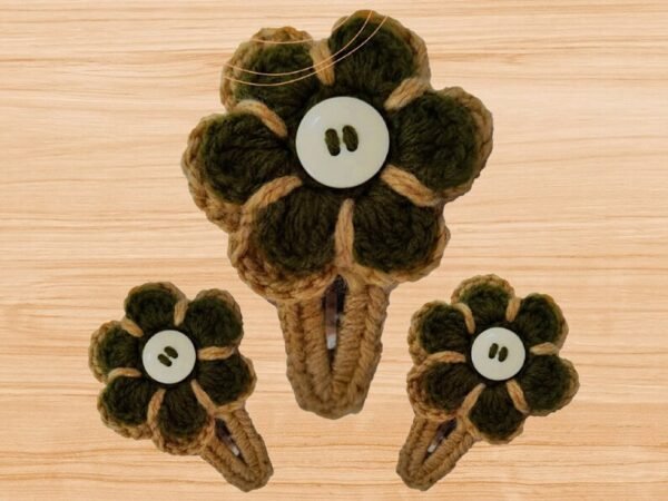 Crochet Flower Hair Clip Pattern