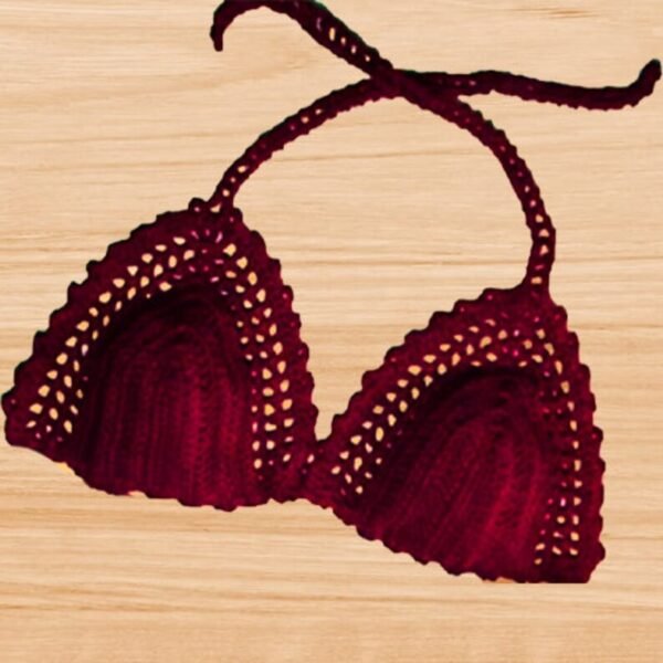 Crochet Dark Red Bra Pattern