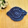 Crochet Blue Oval Coaster