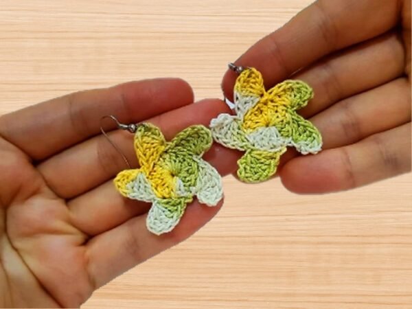 Crochet Green Flower Earrings Pattern