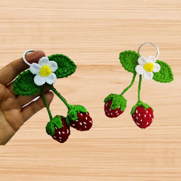 Crochet Strawberry Keychain Pattern
