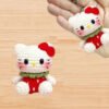 3 Crochet Strawberry Kitty Keychain