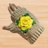 2 Crochet Flower Fingerless Gloves